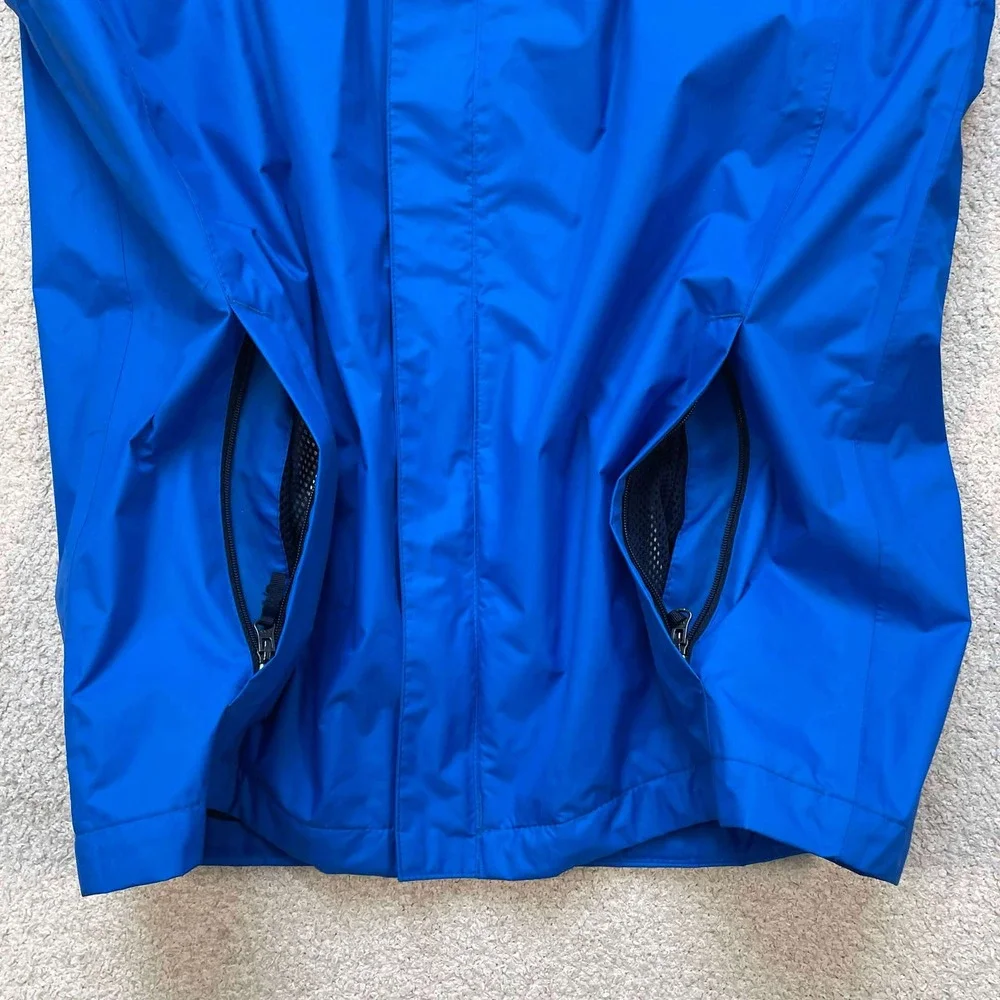 Columbia XL Omni-Tech Rain Jacket Blue Hooded Waterproof Shell Zip Up - Picture 9 of 12